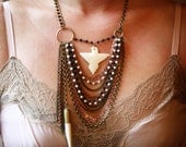 Phoenix - Asymmetrical Multi Chain and Rosary Beaded Necklace