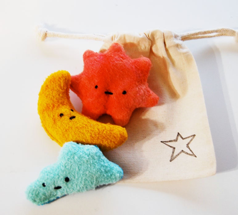 Nature Eco Friendly Sky Bean Bag Plush Trio Montessori Waldorf Play Set