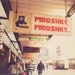 Seattle photography, Piroshky bakery Pike Place market, food photograph, travel Seattle russian bakery, red yellow, kitchen decor