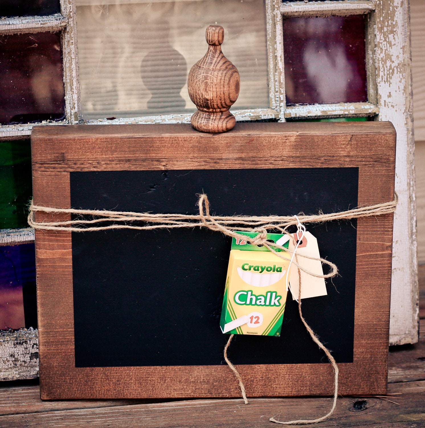 Wood Chalkboard Memo Board