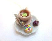 Orange Tea and Cookie Necklace
