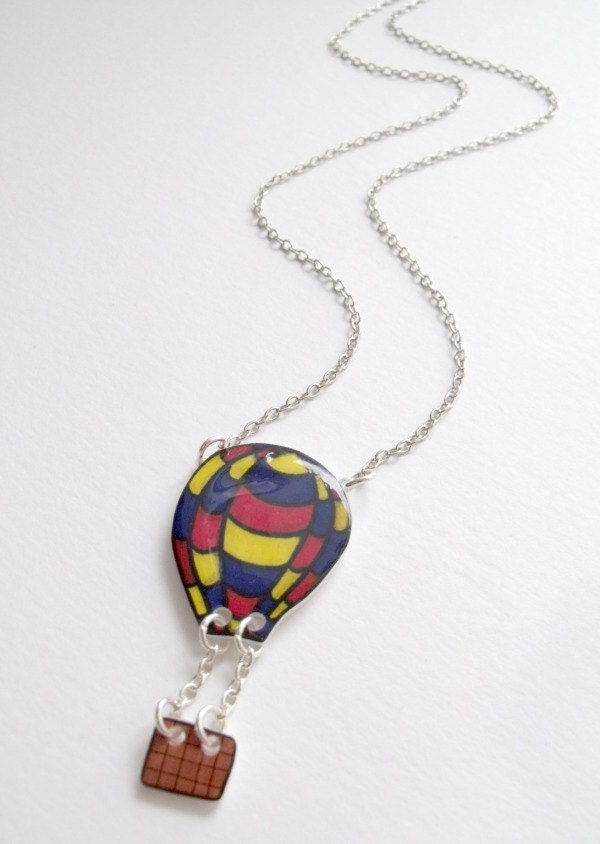 primary colours hot air balloon necklace