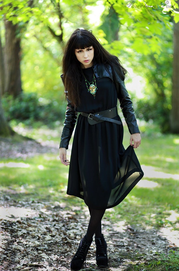 Wild Absinthe Faerie Necklace - Steampunk Tribal Fusion with Vintage Green Jewels and Watch Gears
