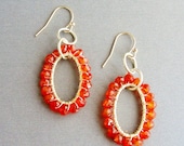 Carnelian Wrapped Oval Earrings 14kt Gold Fill - WoodstockNYC
