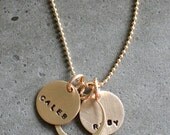 14k Gold Fill Modern Mommy Hand Stamped Mother's Necklace
