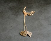 14k Gold Fill Modern Mother's or Grandmother's Necklace - 3 Charms
