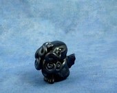 Antique Silver Cthulhu Figure, Original Horror Sculpture Inspired by H.P. Lovecraft