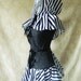 Black and White Stripe Mini Cloak/Cape