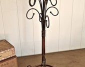 Selma- Curly Wrought Iron necklace jewelry tree stand- rust black