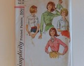 Women's Western Shirt and Scarf Size 14 Bust 34 UNCUT Vintage Simplicity 4895 Sewing Pattern
