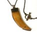 Genuine Amber Bone Claw Pendant Necklace with a Hidden Folding Knife Blade