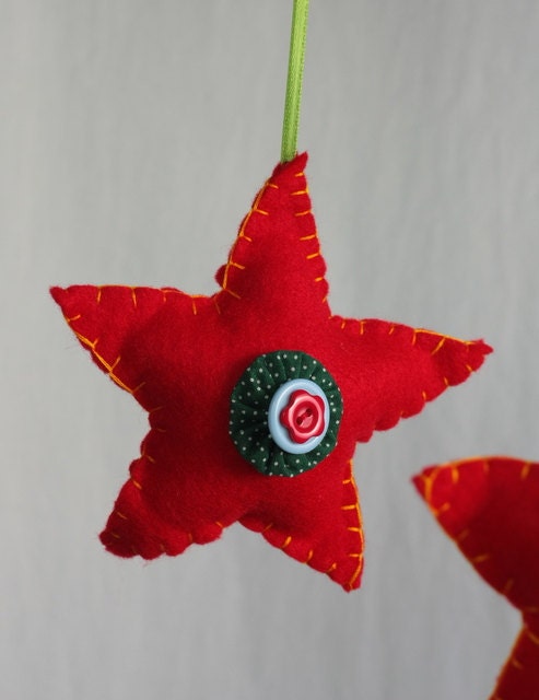 items similar to christmas ornaments felt hand sewn red items similar to christmas ornaments felt hand sewn red