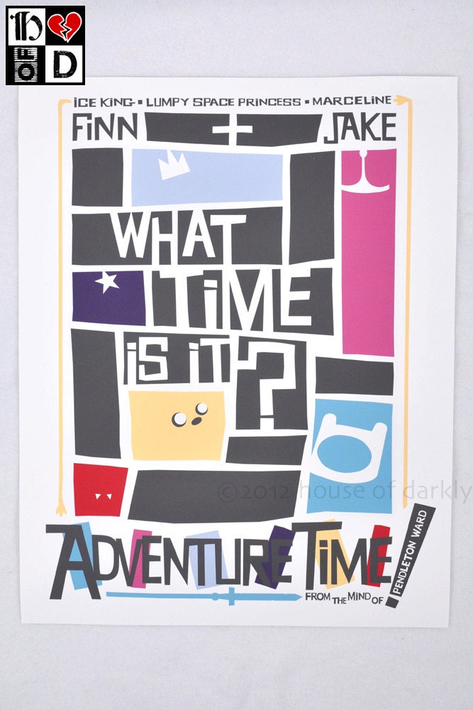 Adventure Time retro minimalist poster design giclee original 11x14 art print