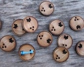 Four 3/4" Bamboo Arrow Buttons
