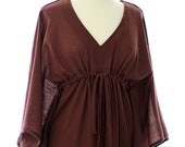 Caftan Maxi Dress - Chocolate Brown Cotton Gauze