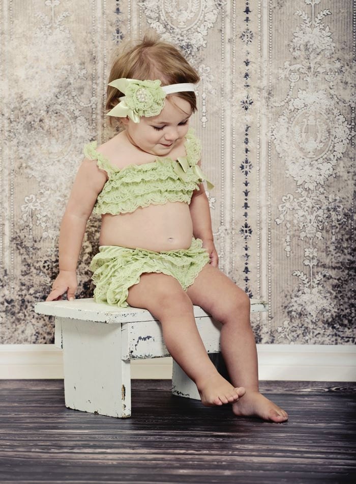 Petti Lace romper swim suit  2 piece bikini bathing suit toddler girl   photo prop