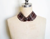 The Collar Necklace, Detachable Collar in Brown Plaid