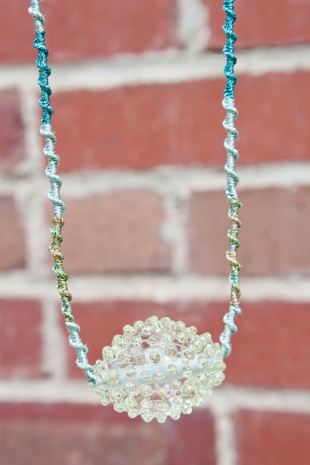 SALE - Yellow Glass Dots Necklace