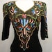Black Beaded silk dress with Coloured Sequin Bodice