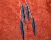 Long Feather Duster Bike Tube Earrings