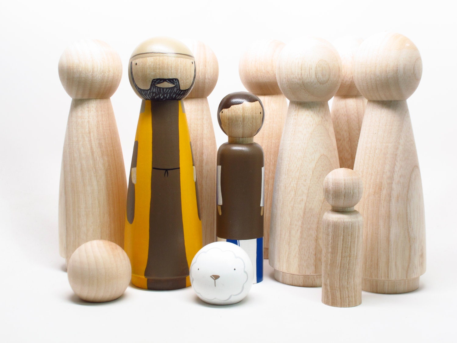 LARGE Nativity Set BLANK dolls Do it Yourself in a Bag // Christmas Nativity Set // DIY Nativity Scene