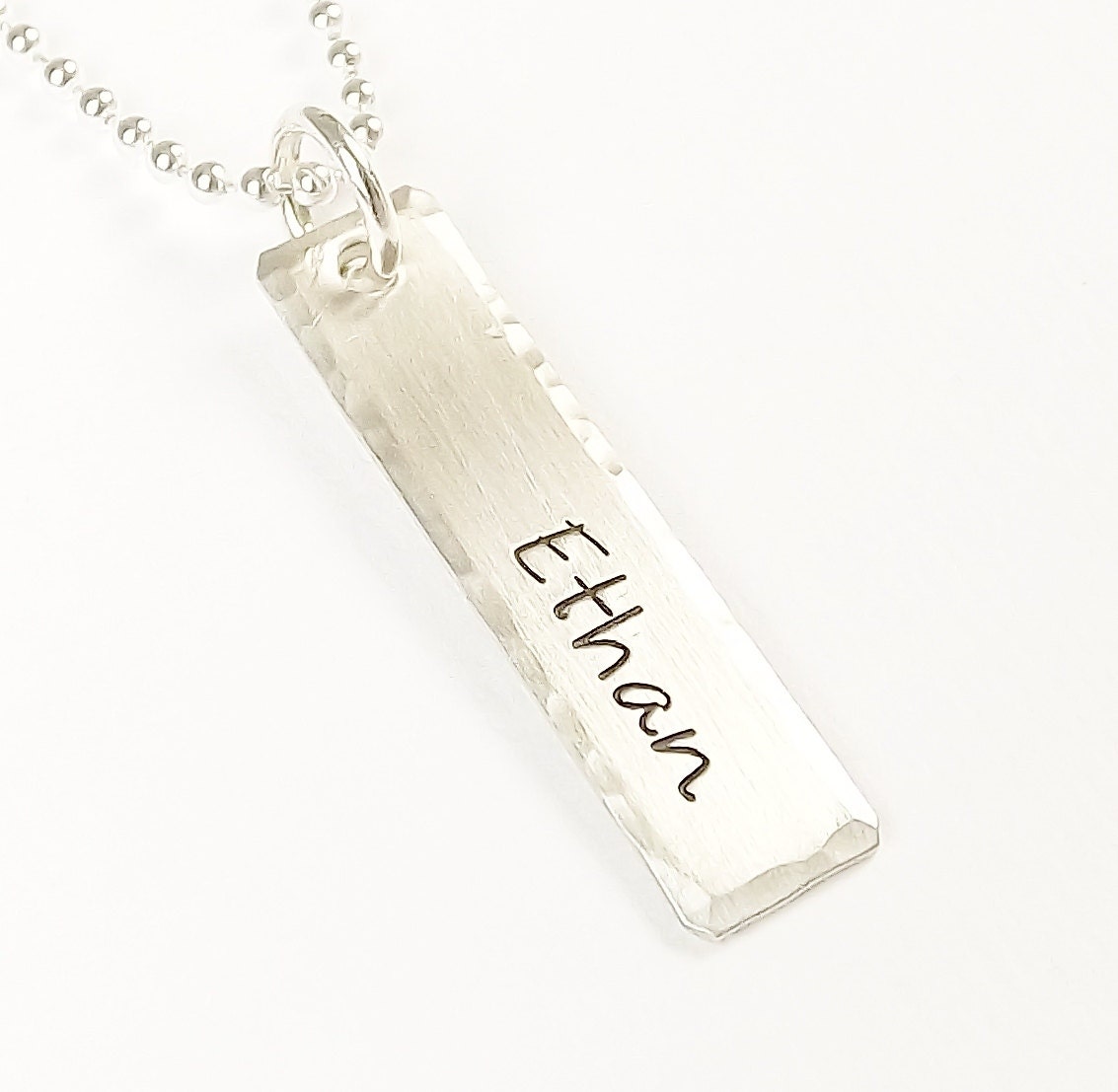 Sterling Blaire Necklace - Hand Stamped Personalized Charm