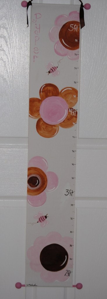 Growth Chart. Canvas. Hand Painted.