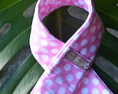Pink Polka Dot Camera Strap Cover with Lens Cap Pocket
