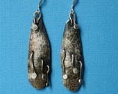 Recycled Sterling Silver Earrings- Hand Forged and Oxidized