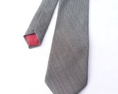 Tweed Tie, Tweed Necktie, Mens Tie, Gray Herringbone Wool Tweed