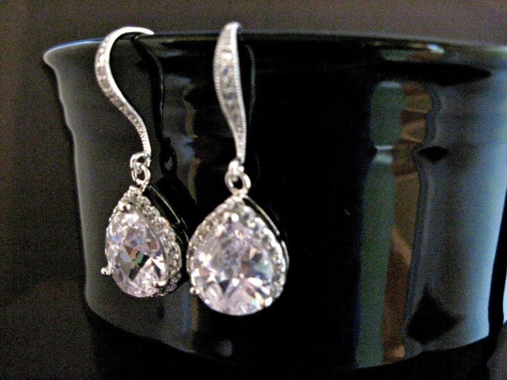 Bridal Jewelry Wedding Earrings Cubic Zirconia Wedding Earrings Diana