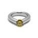Tension Set Yellow Topaz Handmade Engagement Ring Steel