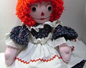 Vintage Raggedy Ann, Handmade, Large 26 Inches, Embroidered, I Love You Heart, Best Friend for Life,Pristine