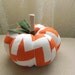 Orange and White Chevron Fabric Medium Pumpkin Autumn Decor