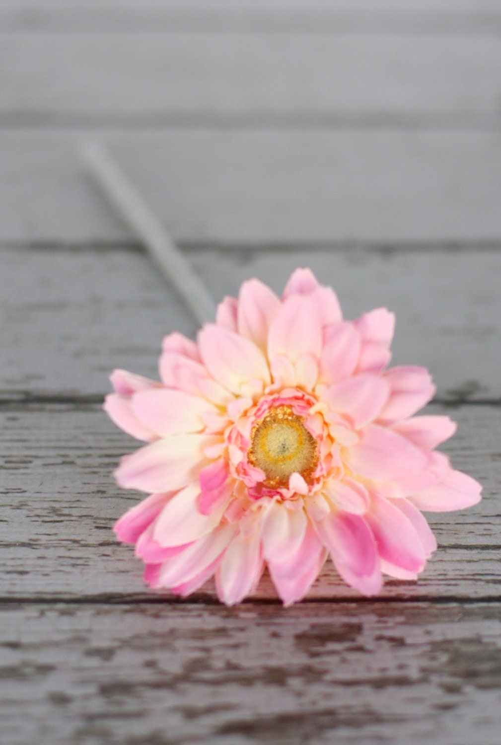 Light Pink Peach Gerber Daisy Silk Flower DIY Wedding Bouquet