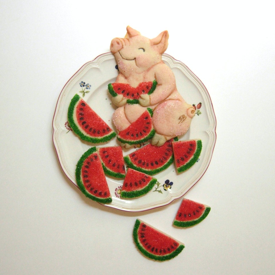 Watermelon Summer Pig Gift Set Baked Goods
