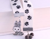 Unique Bookmark - Bunny Poop Ribbon Bookmark, Pawprints