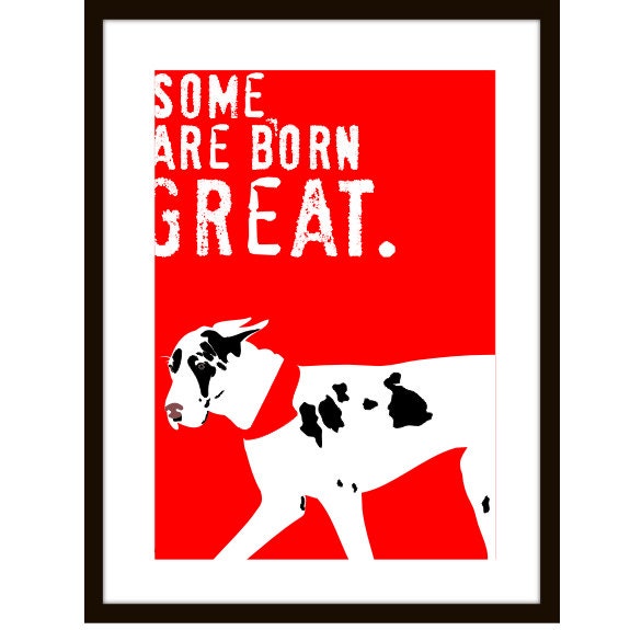 Great Dane Art Print Wall Decor William Shakespeare Quote 5 x 7 Matted