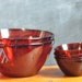 Vintage Arcoroc France Ruby Red Bowl Set 2 Large 4 small