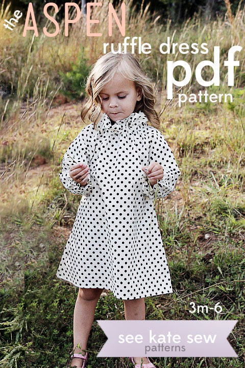 the ASPEN ruffle dress PDF PATTERN size 3m to 6