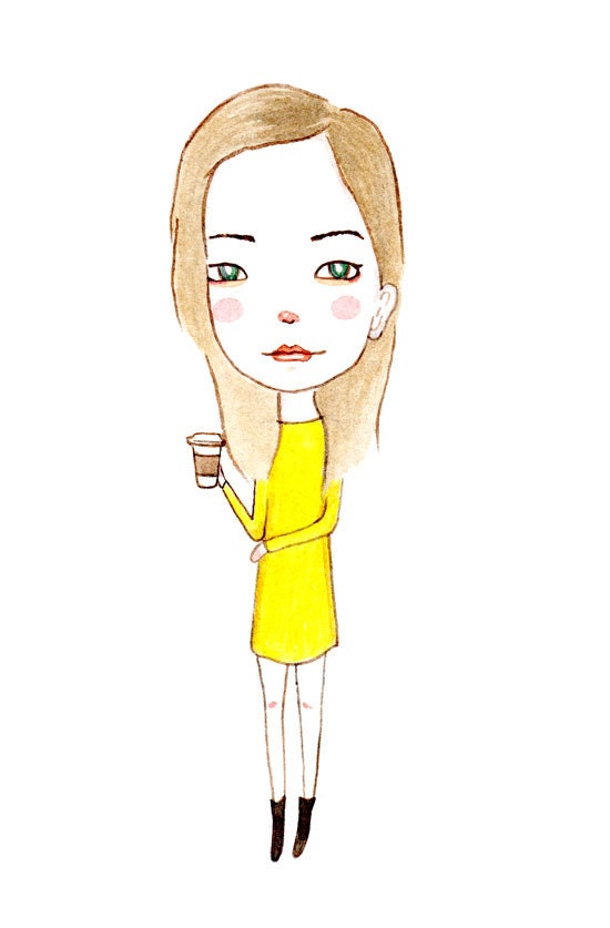 Cinnamon Dolce Latte and a Yellow Dress - 5 x 7 Print