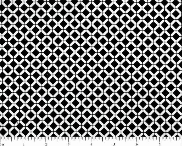 Diamond Lattice in Black and White - Half Yard