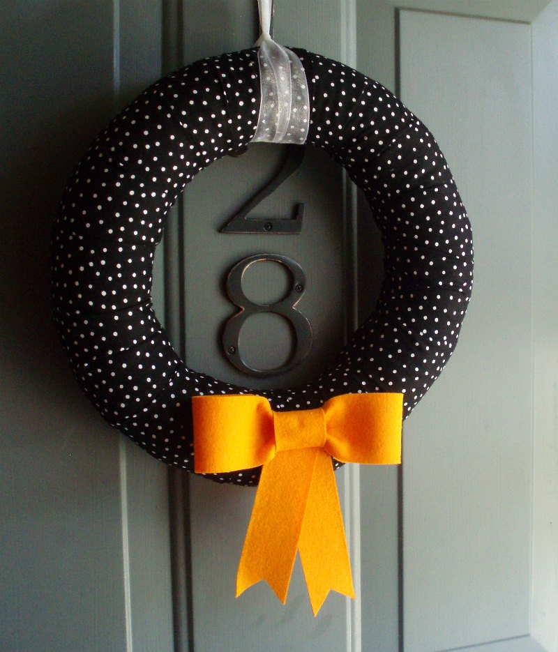 Fabric Wreath Felt Handmade Door Decoration - Bow-tiful 12 in