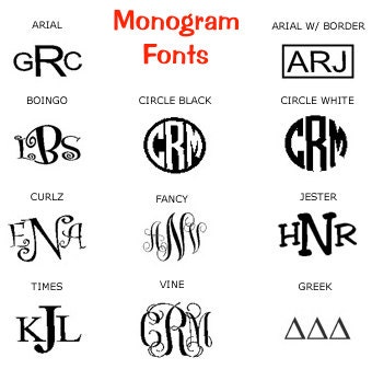 4" Vinyl 3 Letter Monogram or Greek Letters Decal