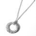 What Goes Around Comes Around necklace - Circle of Karma pendant - white circular disc with meaningful handwriting...