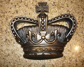 Royal Crown Wall Plaque / Wall Decor   Medieval Old World Style   Hand Made Hand Painted