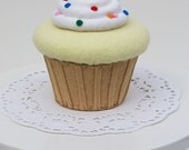 Felt Cupcake Lemon Birthday Sprinkles
