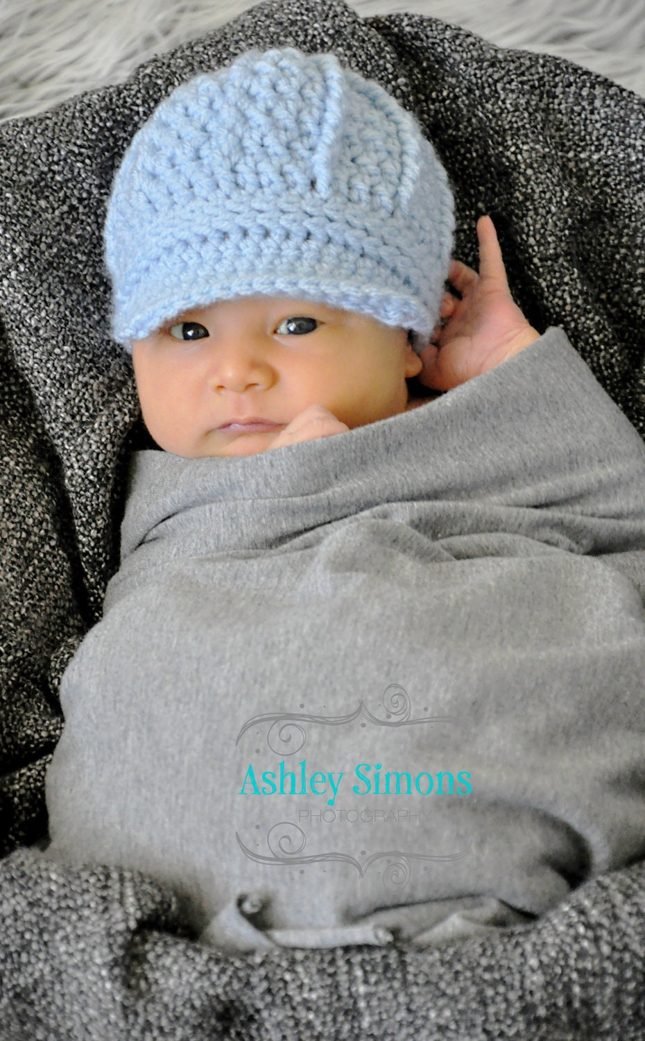 Newborn Hat, Newsboy Hat, Baby Boy Hat, Photography Prop