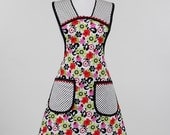 Red, Black and White Womens Apron for the Retro Modern Homemaker