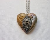 industrial steampunk heart necklace
